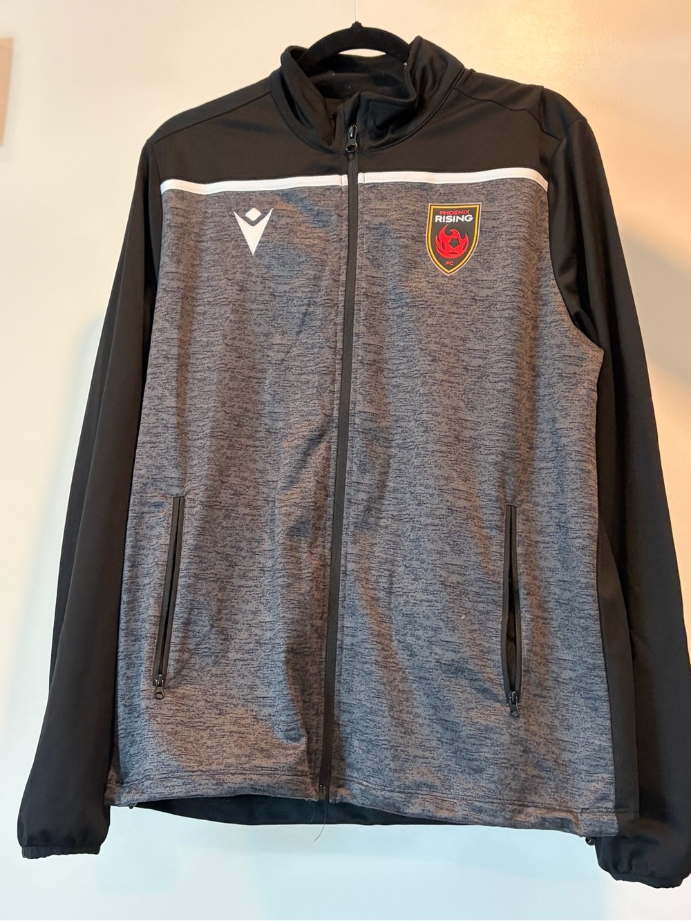 Phoenix Rising Men’s Gray Heather & Black Full-Zip Performance Jacket with Crest